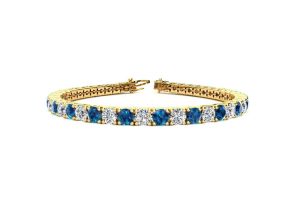 8 1/2 Carat Blue & White Diamond Tennis Bracelet in 14K Yellow Gold (11.1 g), 6 1/2 Inches,  by SuperJeweler