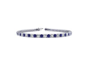 5 1/2 Carat Sapphire & Diamond Men’s Tennis Bracelet in 14K White Gold (11.4 g), 8.5 Inches,  by SuperJeweler