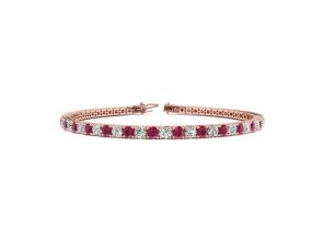6 Carat Ruby & Diamond Tennis Bracelet in 14K Rose Gold (12.1 g), 9 Inches,  by SuperJeweler