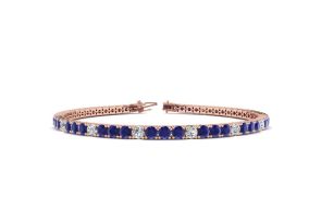 6 Carat Sapphire & Diamond Alternating Tennis Bracelet in 14K Rose Gold (11.4 g), 8.5 Inches,  by SuperJeweler