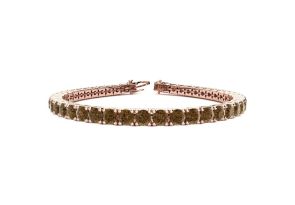 7 3/4 Carat Chocolate Bar Brown Champagne Diamond Tennis Bracelet in 14K Rose Gold (10.3 g), 6 Inches by SuperJeweler