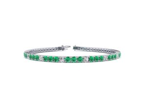 5 2/3 Carat Emerald Cut & Diamond Graduated Tennis Bracelet in 14K White Gold (12.1 g), 9 Inches,  by SuperJeweler