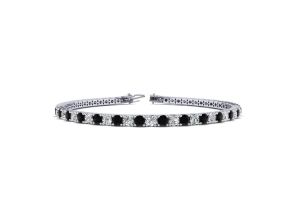 4 1/4 Carat Black & White Diamond Men’s Tennis Bracelet in 14K White Gold (10.1 g), 7.5 Inches,  by SuperJeweler