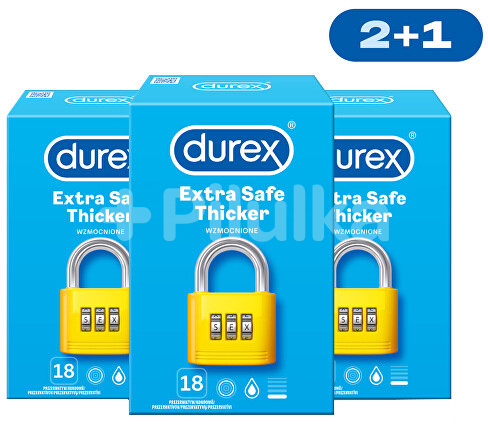 Durex Kondómy Extra Safe 2+1