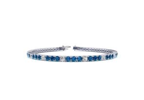 3 1/4 Carat Blue & White Diamond Tennis Bracelet in 14K White Gold (11.3 g), 8.5 Inches,  by SuperJeweler