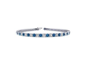 2 3/4 Carat Blue & White Diamond Men’s Tennis Bracelet in 14K White Gold (10 g), 7.5 Inches,  by SuperJeweler