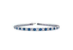 4 1/2 Carat Blue & White Diamond Men’s Tennis Bracelet in 14K White Gold (10.7 g), 8 Inches,  by SuperJeweler