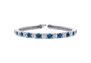11 3/4 Carat Blue & White Diamond Tennis Bracelet in 14K White Gold (15.4 g), 9 Inches,  by SuperJeweler