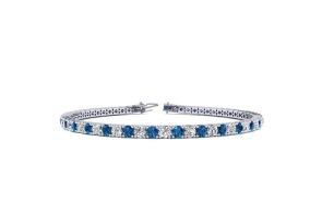 3 1/2 Carat Blue & White Diamond Tennis Bracelet in 14K White Gold (12 g), 9 Inches,  by SuperJeweler