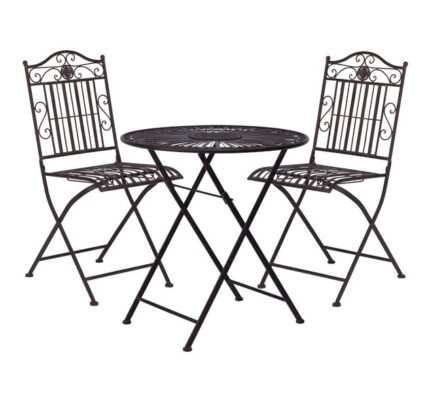 TERRACE HILL Balkónový set 2 ks stoličky a 1 ks stôl – tm. hnedá