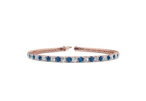 4 1/4 Carat Blue & White Diamond Men’s Tennis Bracelet in 14K Rose Gold (10.1 g), 7.5 Inches,  by SuperJeweler