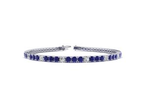 4 1/3 Carat Sapphire & Diamond Alternating Tennis Bracelet in 14K White Gold (8.1 g), 6 Inches,  by SuperJeweler