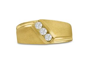 Men’s 1/3 Carat Diamond Wedding Band in 14K Yellow Gold, G-H Color, , 10.19mm Wide by SuperJeweler
