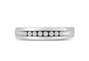 Men’s 1/4 Carat Diamond Wedding Band in White Gold, G-H Color, , 4.78mm Wide by SuperJeweler