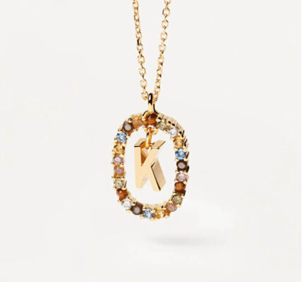 PDPAOLA Krásny pozlátený náhrdelník písmeno „K“ LETTERS CO01-270-U (retiazka, prívesok)