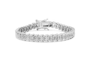 2 Carat Diamond Bracelet in Platinum Overlay, 7 Inches,  by SuperJeweler