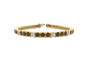 7 3/4 Carat Chocolate Bar Brown Champagne & White Diamond Alternating Tennis Bracelet in 14K Yellow Gold (10.3 g), 6 Inches,  by SuperJeweler