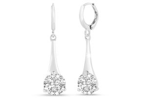 5 Carat Swarovski Elements Crystal Drop Earrings in Silver, 1.25 Inches by SuperJeweler