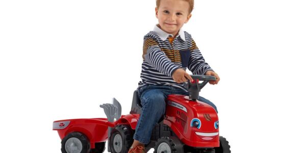 ALLTOYS Odrážadlo traktor Massey Ferguson červené s volantom