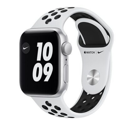 Apple Watch Nike Series 6 GPS, 44mm Silver Aluminium Case with Pure Platinum/Black Nike Sport Band – Regular MG293VR/A