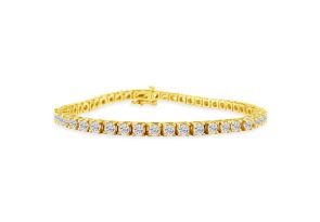 5 Carat Diamond Tennis Bracelet in 14K Yellow Gold (11.2 g), 7 Inches,  by SuperJeweler