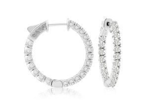 1.5 Carat Crystal Hoop Earrings in Sterling Silver, 1 Inch by SuperJeweler