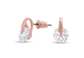 8mm Swarovski Crystal Stud Earrings in Rose Gold by SuperJeweler