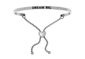Silver „DREAM BIG“ Adjustable Bracelet, 7 Inch by SuperJeweler