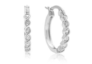 Diamond Twist Hoop Earrings, 1/2 Inch,  by SuperJeweler