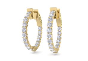2 Carat Diamond Hoop Earrings in 14K Yellow Gold (5.60 g), 3/4 Inch,  by SuperJeweler