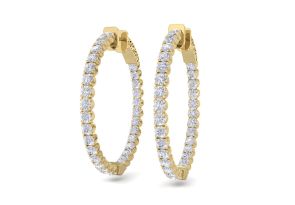 5 Carat Diamond Hoop Earrings in 14K Yellow Gold (14 g), 1.25 Inch,  by SuperJeweler