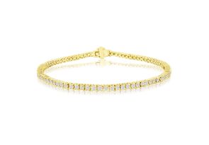 2.60 Carat diamond tennis bracelet in 14K Yellow Gold, 9 Inches,  by SuperJeweler
