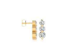1/4 Carat Three Diamond Graduated Drop Earrings in 14K Yellow Gold,  by SuperJeweler