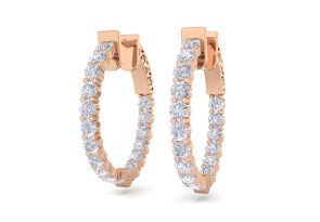 2 Carat Diamond Hoop Earrings in 14K Rose Gold (5.60 g), 3/4 Inch,  by SuperJeweler