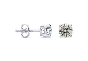 1.25 Carat Diamond Stud Earrings in 14K White Gold (1.8 Grams) (, I2) by SuperJeweler