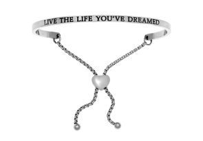 Silver „LIVE THE LIFE YOUâVE DREAMED“ Adjustable Bracelet, 7 Inch by SuperJeweler