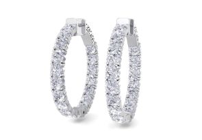 7 Carat Diamond Hoop Earrings in 14K White Gold (10 g), 1.25 Inch,  by SuperJeweler