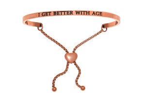 Rose Gold „I GET BETTER AGE“ Adjustable Bracelet, 7 Inch by SuperJeweler