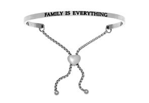 Silver „FAMILY IS EVERYTHING“ Adjustable Bracelet, 7 Inch by SuperJeweler