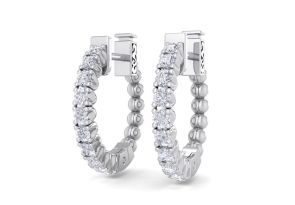 1/2 Carat Diamond Hoop Earrings in 14K White Gold (4.60 g), 1/2 Inch,  by SuperJeweler