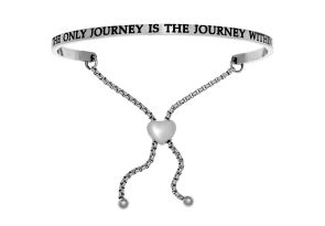 Silver „THE ONLY JOURNEY IS THE JOURNEY IN“ Adjustable Bracelet, 7 Inch by SuperJeweler