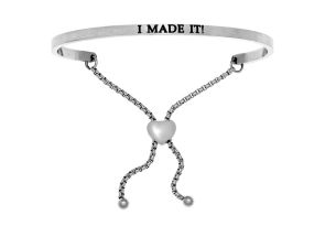 Silver „I MADE IT“ Adjustable Bracelet, 7 Inch by SuperJeweler