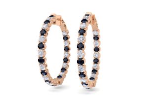 5 Carat Sapphire & Diamond Hoop Earrings in 14K Rose Gold (14 g), 1.5 Inches,  by SuperJeweler