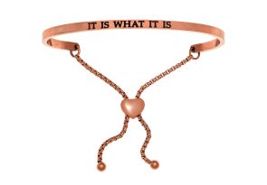 Rose Gold „IT IS WHAT IT IS“ Adjustable Bracelet, 7 Inch by SuperJeweler
