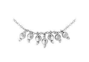Sterling Silver Adjustable Bracelet w/ Hanging Embellished Descending Beads, 7 Inch by SuperJeweler