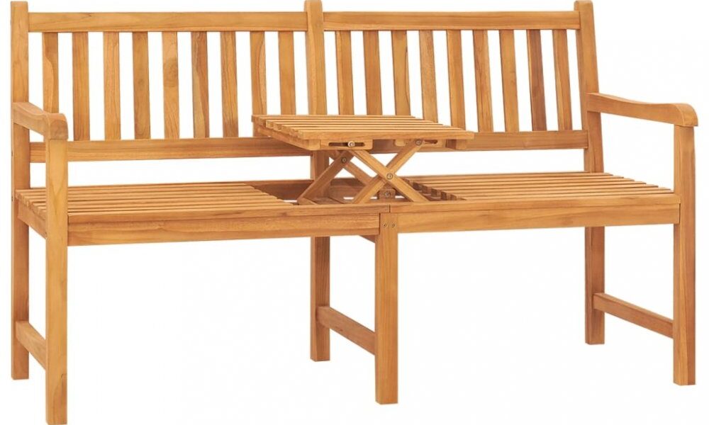 Záhradná lavica so stolíkom 150 cm teakové drevo Dekorhome,Záhradná lavica so stolíkom 150 cm teakové drevo Dekorhome
