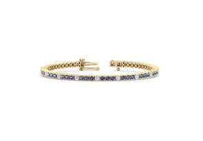 5 1/4 Carat Mystic Topaz & Diamond Alternating Tennis Bracelet in 14K Yellow Gold (10.1 g), 7.5 Inches,  by SuperJeweler