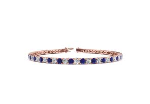 5 Carat Sapphire & Diamond Men’s Tennis Bracelet in 14K Rose Gold (10.1 g), 7.5 Inches,  by SuperJeweler
