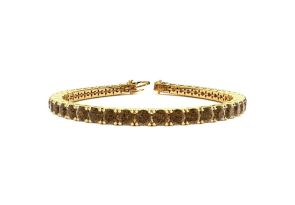 10 1/2 Carat Chocolate Bar Brown Champagne Diamond Tennis Bracelet in 14K Yellow Gold (13.7 g), 8 Inches by SuperJeweler