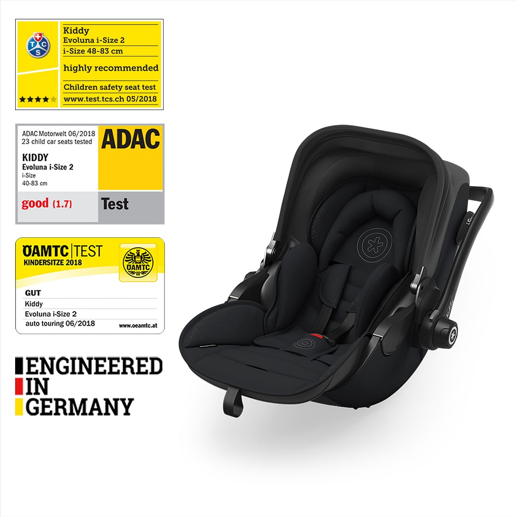 KIDDY Autosedačka Evoluna i-size 2 + Isofix základňa 40-83 cm Midnight Black